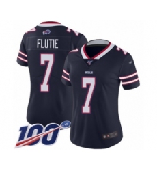 Women's Buffalo Bills #7 Doug Flutie Limited Navy Blue Inverted Legend 100th Season Football Jersey