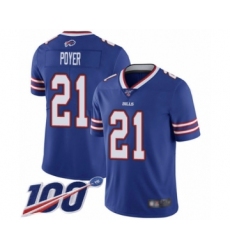 Men's Buffalo Bills #21 Jordan Poyer Royal Blue Team Color Vapor Untouchable Limited Player 100th Season Football Jersey