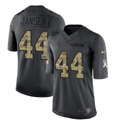 Youth Nike Carolina Panthers #44 J.J. Jansen Limited Black 2016 Salute to Service NFL Jersey