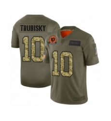 Men's Chicago Bears #10 Mitchell Trubisky 2019 Olive Camo Salute to Service Limited Jersey
