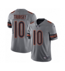 Youth Chicago Bears #10 Mitchell Trubisky Limited Silver Inverted Legend Football Jersey