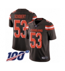 Men's Cleveland Browns #53 Joe Schobert Brown Team Color Vapor Untouchable Limited Player 100th Season Football Jersey