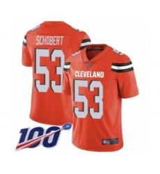 Men's Cleveland Browns #53 Joe Schobert Orange Alternate Vapor Untouchable Limited Player 100th Season Football Jersey