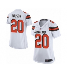 Women's Cleveland Browns #20 Howard Wilson Game White Football Jersey