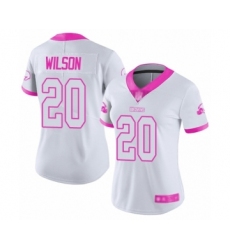 Women's Cleveland Browns #20 Howard Wilson Limited White Pink Rush Fashion Football Jersey
