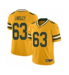 Men's Green Bay Packers #63 Corey Linsley Limited Gold Inverted Legend Football Jersey