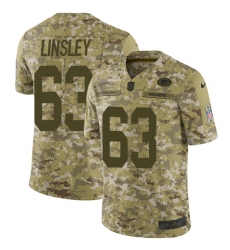 Youth Nike Green Bay Packers #63 Corey Linsley Limited Camo 2018 Salute to Service NFL Jersey