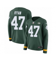 Women's Nike Green Bay Packers #47 Jake Ryan Limited Green Therma Long Sleeve NFL Jersey