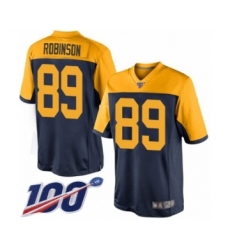 Men's Green Bay Packers #89 Dave Robinson Limited Navy Blue Alternate 100th Season Football Jersey