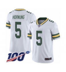 Men's Green Bay Packers #5 Paul Hornung White Vapor Untouchable Limited Player 100th Season Football Jersey