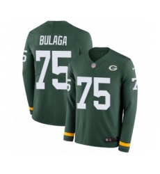 Men's Nike Green Bay Packers #75 Bryan Bulaga Limited Green Therma Long Sleeve NFL Jersey