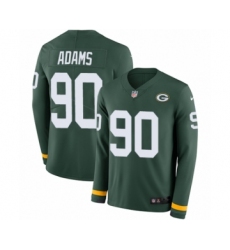 Youth Nike Green Bay Packers #90 Montravius Adams Limited Green Therma Long Sleeve NFL Jersey