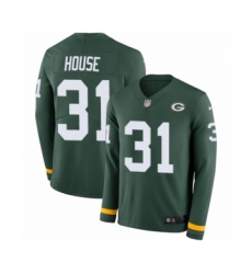 Men's Nike Green Bay Packers #31 Davon House Limited Green Therma Long Sleeve NFL Jersey