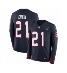 Youth Nike Houston Texans #21 Tyler Ervin Limited Navy Blue Therma Long Sleeve NFL Jersey
