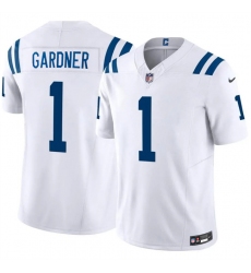 Men's Indianapolis Colts #1 Sauce Gardner White 2025 F.U.S.E. Vapor Limited Stitched Football Jersey
