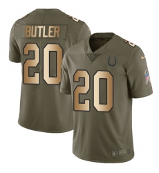Men's Nike Indianapolis Colts #20 Darius Butler Limited Olive/Gold 2017 Salute to Service NFL Jersey