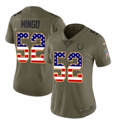 Women's Nike Indianapolis Colts #52 Barkevious Mingo Limited Olive/USA Flag 2017 Salute to Service NFL Jersey