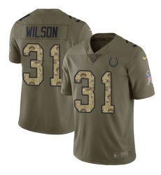 Men's Nike Indianapolis Colts #31 Quincy Wilson Limited Olive/Camo 2017 Salute to Service NFL Jersey