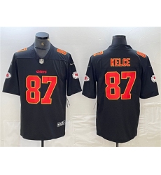 Men's Kansas City Chiefs #87 Travis Kelce Black Vapor Untouchable Limited Football Stitched Jersey
