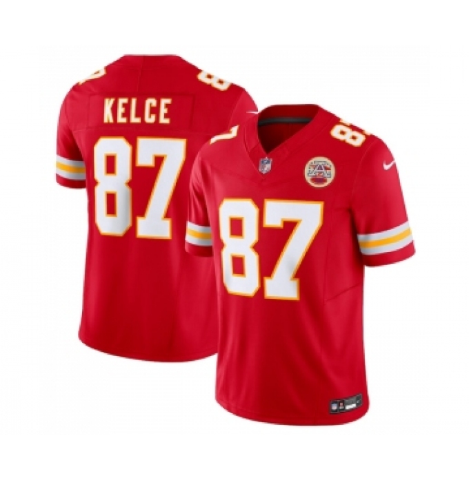 Men's Kansas City Chiefs #87 Travis Kelce Red 2023 F.U.S.E. Vapor Untouchable Limited Stitched Jersey