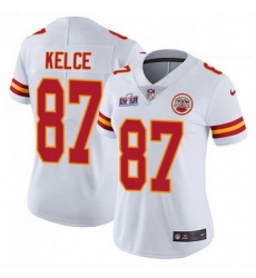 Women's Kansas City Chiefs #87 Travis Kelce White 2023 F U S E Vapor Untouchable Limited Stitched 2024 Super Bowl LVIII Jersey
