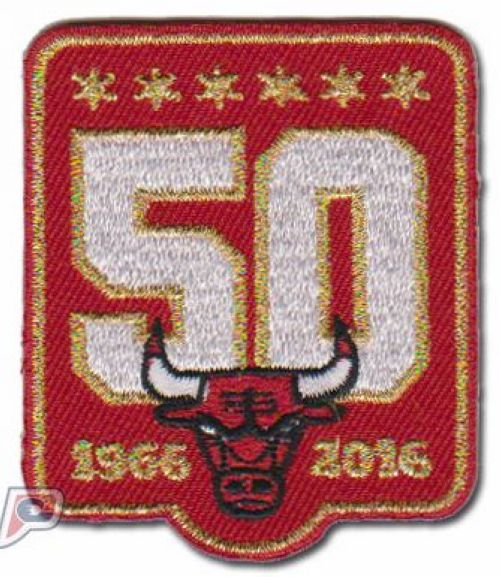 Stitched Chicago Bulls 50th Anniversary Season Logo Red Jersey Patch